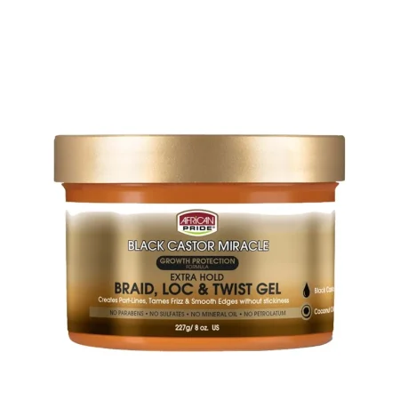 African Pride BCM Extra Hold Braid, Loc and Twist Gel 227g