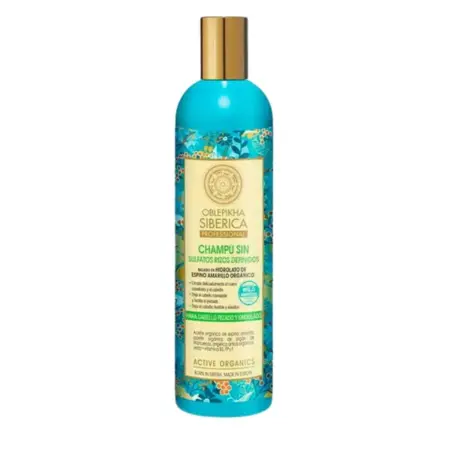 Natura Sibérica Oblepikha Champú Sin Sulfatos con Hidrolato de Espino Amarillo Orgánico Rizos Definidos 400ml