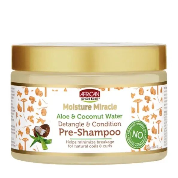 African Pride Moisture Miracle Detangle and Contition Pre-Champú 340g