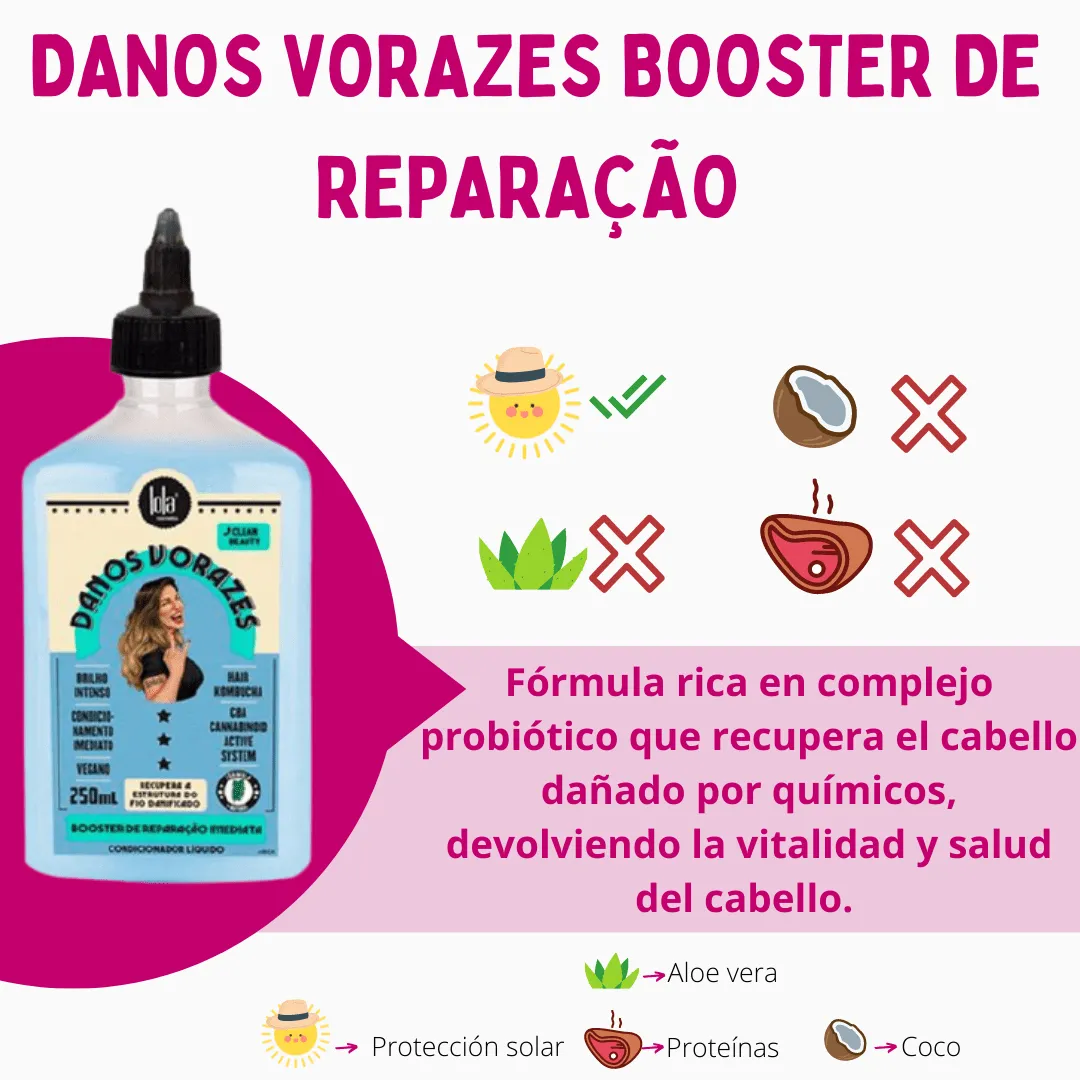 Lola Cosmetics Danos Vorazes Booster de Reparaçáo Imediata 250ml - Imagen 2