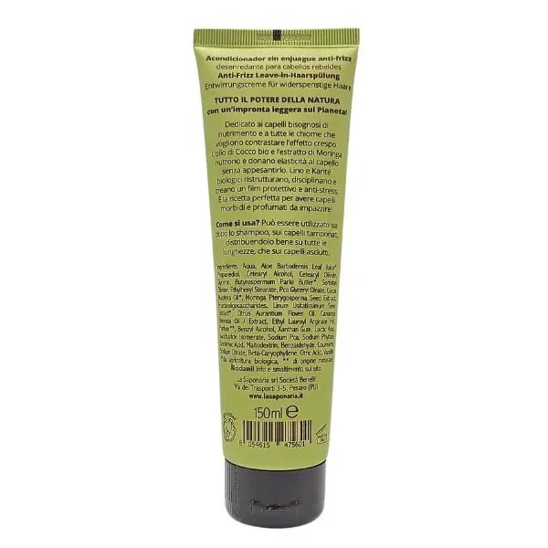 La Saponaria Acondicionador Leave In Coco orgánico y Moringa 150ml - Imagen 2