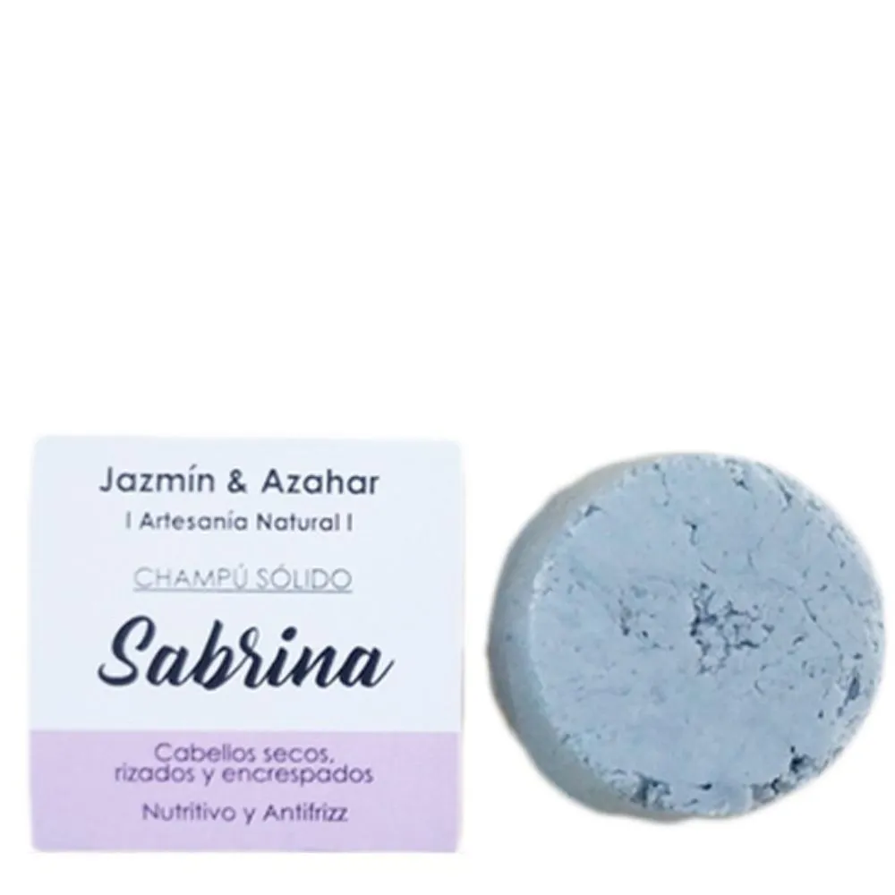 Jazmín and Azahar Champú Sólido Sabrina Para Cabellos secos, Rizados y Encrespados 100g