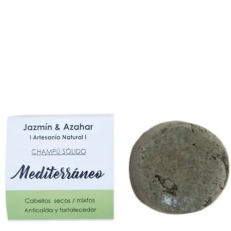 Jazmín and Azahar Champú Sólido Mediterráneo, Anticaída y Fortalecedor 100g