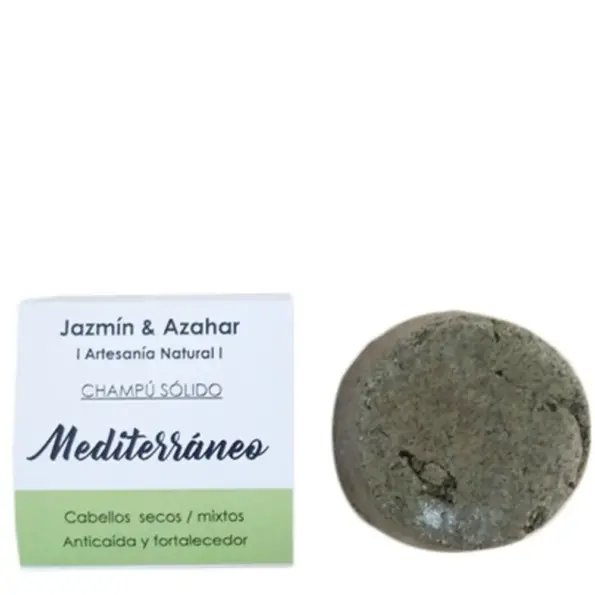 Jazmín and Azahar Champú Sólido Mediterráneo Anticaída y Fortalecedor 100g