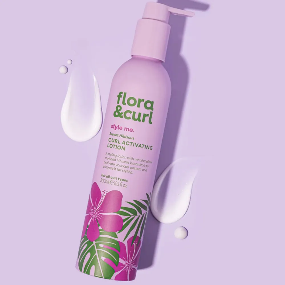 Flora and Curl Sweet Hibiscus Curl Activating Lotion 300ml textura bote