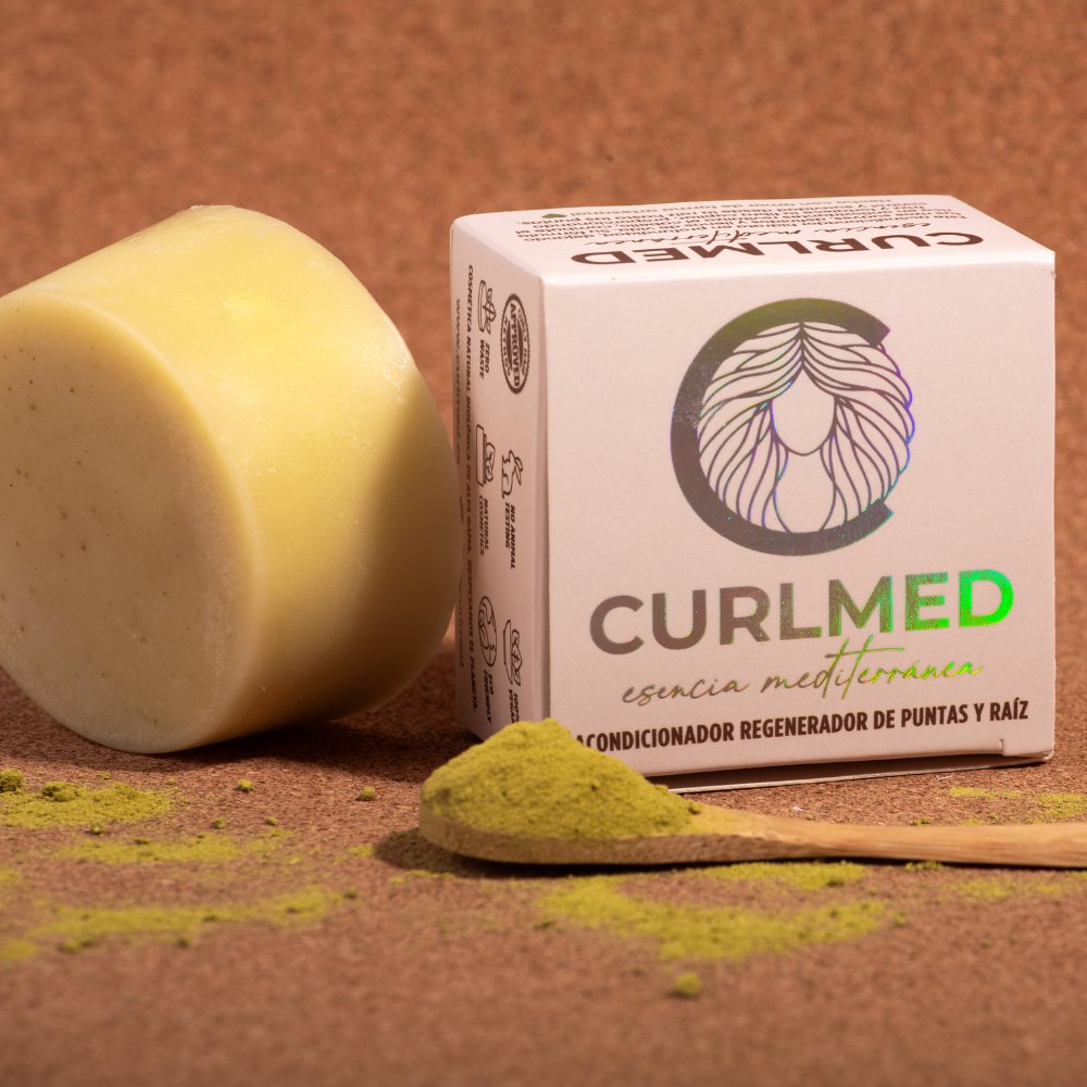 CurlMed Acondicionador Sólido Regenerador Puntas y Raíz Té Matcha 80g - 7